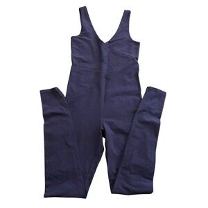 Carbon38 Blue V-Neck Jumpsuit In Melt Navy Blue Sz XS